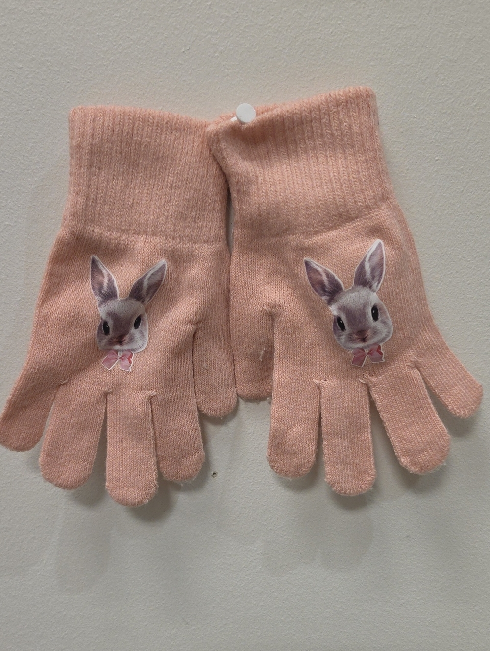 H&M Kids Light Pink Bunny Knit Mittens